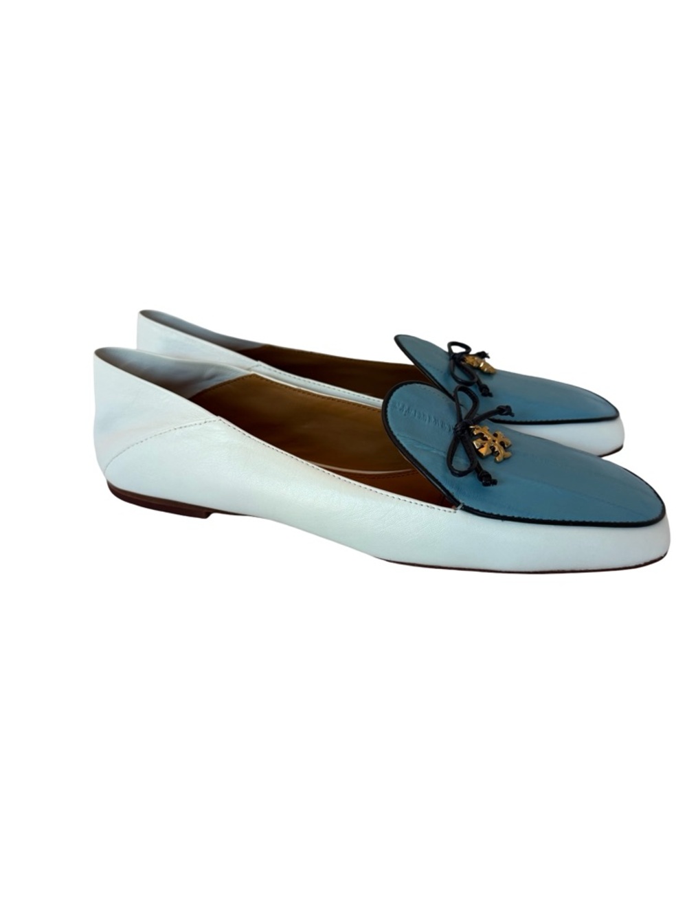 Tory Burch Charm Two Tone Loafers Slip-On Flats Shoes Leather Size 9 Women's - Picture 4 of 15